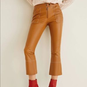 MNG by Mango Genuine Leather Flared Trousers - S NWT